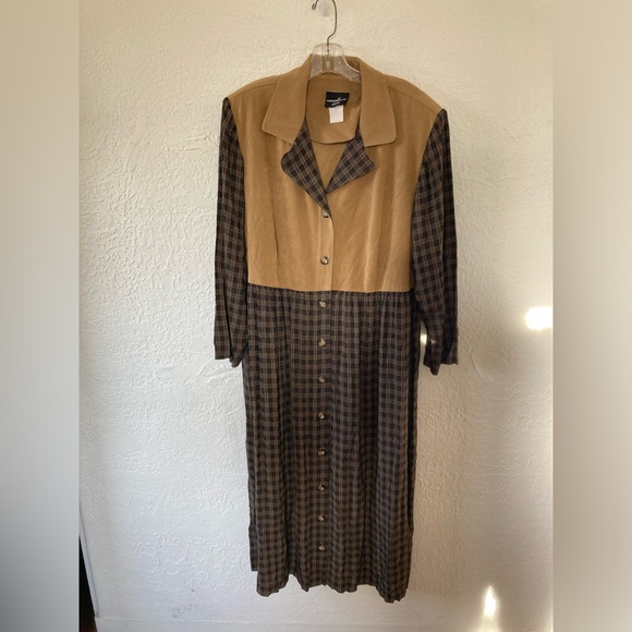 Positive Attitude Dress Women's Plus 22 Faux Suede Western Core Maxi Midi Dress - Picture 2 of 9